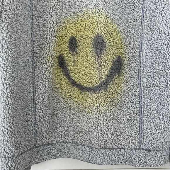 Smiley Sherpa Jacket Cashmere Rabbit Hair Men's Small (fits loose) - Picture 12 of 16